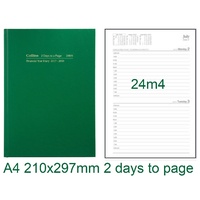 Diary Financial A42 24/25 24M4 A4 2 days to page Green Collins 297x210 24M4.P40-2425