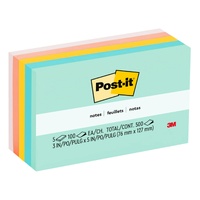 Post it Note  76x127mm 655-AST BEACHSIDE CAFE 5x 100 sheet pads #7100083327