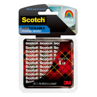 Mounting Tabs REUSABLE 18 Clear Tabs 25mm Squares R100 WAS 859-MED Scotch 7100245428