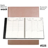 Diary 2026 VANESSA 325.V49-26 Quarto Week Rose Gold VERTICAL 1hr 8am - 6pm WTO 260x210mmm  * THIS STOCK IS DUE LATE AUGUST 2025