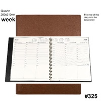 Diary 2027 Vanessa 325.V90-27 Quarto Week Tan VERTICAL 1hr 8am-6pm WTO 260x210mmm **STOCK DUE LATE AUGUST FOR NEXT YEAR