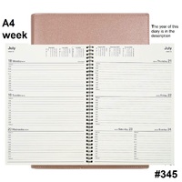 Diary 2024 VANESSA 345.V49 A4 Week Rose Gold 1hr 8am-7pm #818857 WTO 297x210mm