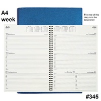 Diary 2027 VANESSA 345.V59-27 A4 Week Blue 1hr 8am-7pm WTO 297x210mm 345V59