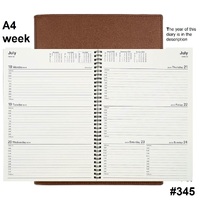 Diary 2027 VANESSA 345.V90-27 A4 Week TAN 1hr 8am-7pm #818860 WTO 297x210mm