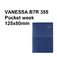 Diary 2027 VANESSA B7R 355.V59-26 week Blue POCKET WTO week WIRE-O BOUND 355v59