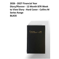 DIARY FINANCIAL YEAR B7R 26/27 35M7.P99-2627 Week To An Opening Black Hard Cover - Collins M Series Range