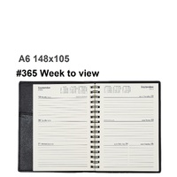 Diary 2024 VANESSA 365.V99-24 WEEK to view A6 Black 148x105mm #365V99