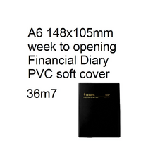 Diary Financial A63 24/25 36M7 A6 week to opening Collins Vinyl Cover Black 148x105 36M7.V99-2425