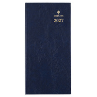 Diary 2027 Sterling B6/7 373P.P59-27 BLUE WTO Slimline Portrait Collins 176x88mm 8am - 6pm