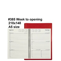 Diary 2024 VANESSA 385.V15 A5 Week RED Collins #818909 Week to View (9am-5pm, hourly)