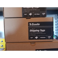 Shipping Tags size 2 82x41mm Buff Box 1000 Manilla Avery 12000 no string