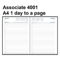 Diary 2024 Debden Associate  4001 A4 Day to page BLACK PVC 8am - 6pm, (1/2 hourly) #4001.V99-24 
