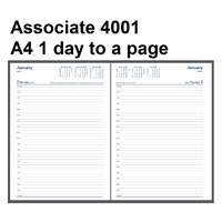Diary 2027 Associate 4001.V99-27 A4 Day to page BLACK PVC 8am - 6pm 1/2 hourly Debden 
