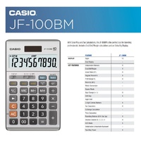 Calculator Casio JF100 Boxed 10 Digit Large Display