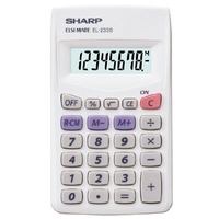 Calculator  8 Digit Sharp EL233SB Large Display  #EL233SBWH