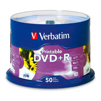 DVD+R 4.7GB White InkJet Printable - pack 50  95136