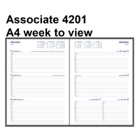 Diary 2024 Debden Associate  4201 A4 week WTO BLACK PVC 4201V99 (8am - 7pm, 1 hourly) #818932