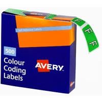 Labels Side Tab Letter F box 500 Avery 43206 25x38mm Colour Coding