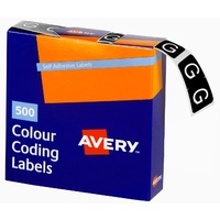 Labels Side Tab Letter G box 500 Avery 43207 25x38mm Colour Coding