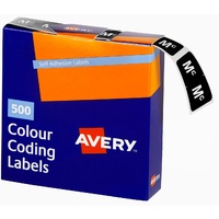 Labels Side Tab Letter Mc box 500 Avery 43227 25x38mm Colour Coding