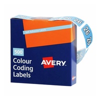 Labels Side Tab  Year 26 Box 500 Avery 43276 25x38mm Colour Coding 2026 Blue 