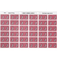 Labels Side Tab Letter J box 180 Avery 43310 25x38mm Colour Coding