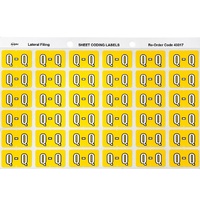 Labels Side Tab Letter Q box 180 Avery 43317 25x38mm Colour Coding