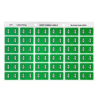 Labels Side Tab NUMBER #4 box 180 Avery 43344 25x38mm Colour Coding