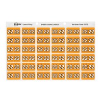 Labels Side Tab  Year 22 Box 180 Avery 43372 5x38mm Colour Coding 2022 Orange
