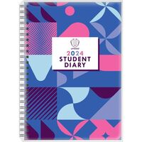 Diary 2024 Upward 4400 Student Diary Week Opening B5 Wire-O Bound PVC WTO 255x190mm