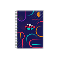 Diary 2026 Upward 4400 Student Diary Week Opening B5 Wire-O Bound PVC WTO 255x190mm Dark Blue