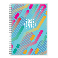 Diary 2027 Upward 4400 Student Diary Week Opening B5 Wire-O Bound PVC WTO 255x190mm Dark Blue