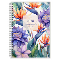 Diary 2026 Upward 4404-371-26 A5 BIRD OF PARADISE Busy Woman's Week 1 hour 8am-6pm Wiro-bound page size 210x148mm