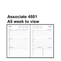 Diary 2024 Debden Associate  4501.V99 A5 week PVC 9am - 5pm, 1 hourly WTO