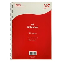 Notebook A4 Spiral 120 page pack 10 595 Economy stat #48047 60gsm 10700010 COLOUR OF THE COVER MAY VARY
