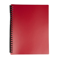 Display Book  A4 20 Pocket REFILLABLE RED box of 10