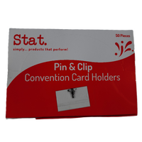  Name Badge Pin & Clip box 50 92x60mm Convention Cardholder 54536