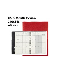Diary 2024 VANESSA planner RED A5 585.V15-24 Month to View #818961