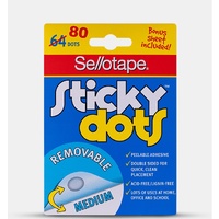 Sticky Dots 10mm Double sided adhesive Removable 64 Dots Sellotape 990001 - pack 64 