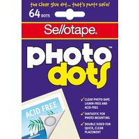Sticky Dots Photo Sellotape Clear Acid Free 64 Dots 990005 - pack 
