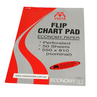 Flipchart Pad  50s 55gsm Economy Paper Vista VFCPE 550x810mm