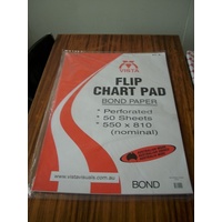 Flipchart Pad 50s Bond 75gsm 550x810 Vista VFCP - per pad Bond is a nicer paper and looks good for training and presentations Flip Charts