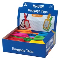 Luggage Tags ID4 Kevron Assorted box 30 tag size 200x52 normally stocked Vic, QLD but not NSW