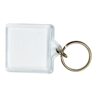 Key Tag ID57 bag 100 40x40mm SQUARE Acrylic Insert 34x24mm Clear Acrylic Photo tags Kevron