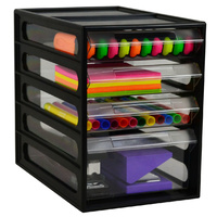 Cabinet 4 Drawer Office Organiser I330 Black Italplast 