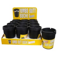 Smokers Butt Bucket Cigarette Ashtray 49141 Extinguishing Jumbo Sized Black