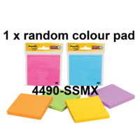 Post it Note 101x101mm 4490-SSMX 1x 90 sheet random colour pad Melbourne and Brisbane only
