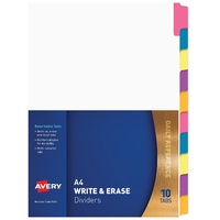 Dividers A4 10 Plain Tabs Avery 85601 Write & Erase