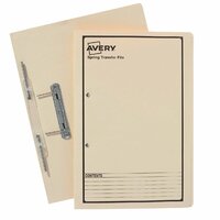 Spring Transfer File Avery Buff 86804 box 25 Foolscap with black printing