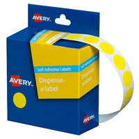 Label Avery Dots 14mm Yellow 937239 1050 Removable in Dispenser pack